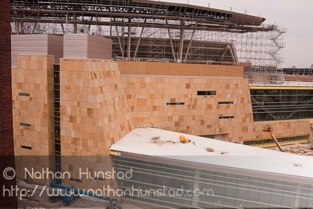 Construction on Target Field, the new Twins stadium, in downtown Minneapolis.